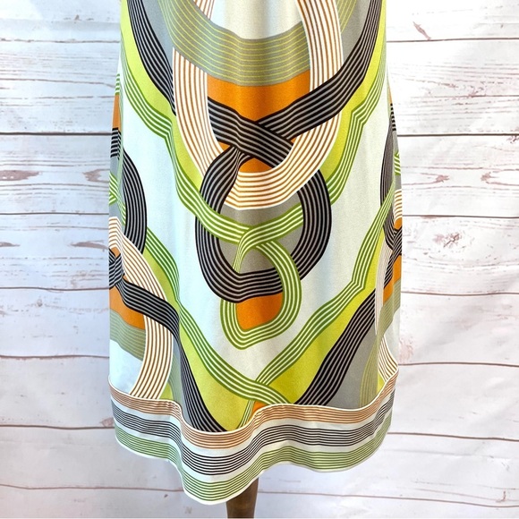 BCBG MaxAzria Abstract Retro Mod Front Halter Cocktail Dress - Picture 4 of 11